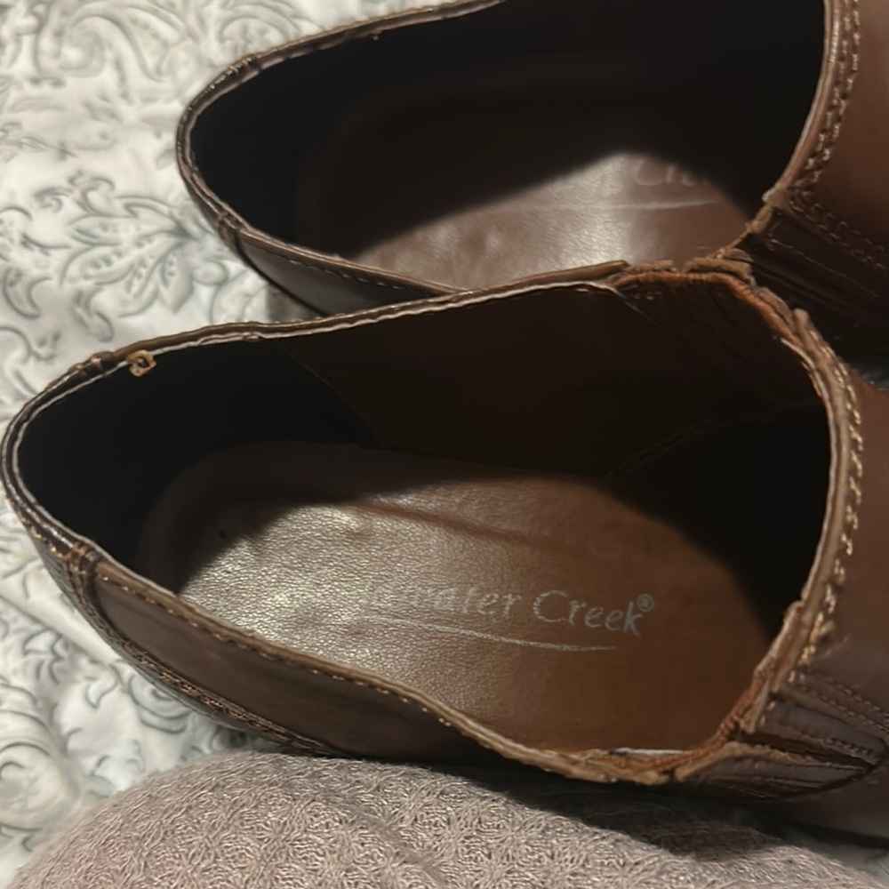 Coldwater Creek Claudia Brown Leather Booties | Slip-On Western Style | Size 6.5 - Picture 2 of 9